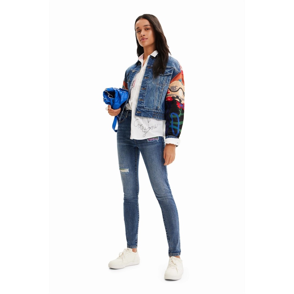 Size M NWT Desigual Sebastiana Denim Jacket - Picture 11 of 16